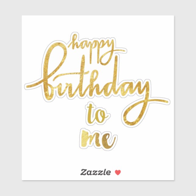 Joyeux Anniversaire Pour Moi Sticker Gold Foil (Feuille)