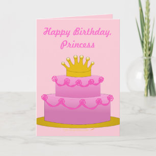 Joyeux Anniversaire Princess Pink Cake Avec Carte
