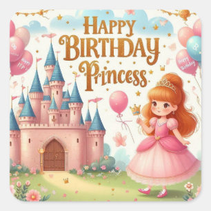 Joyeux Anniversaire Princesse – Autocollant de fêt