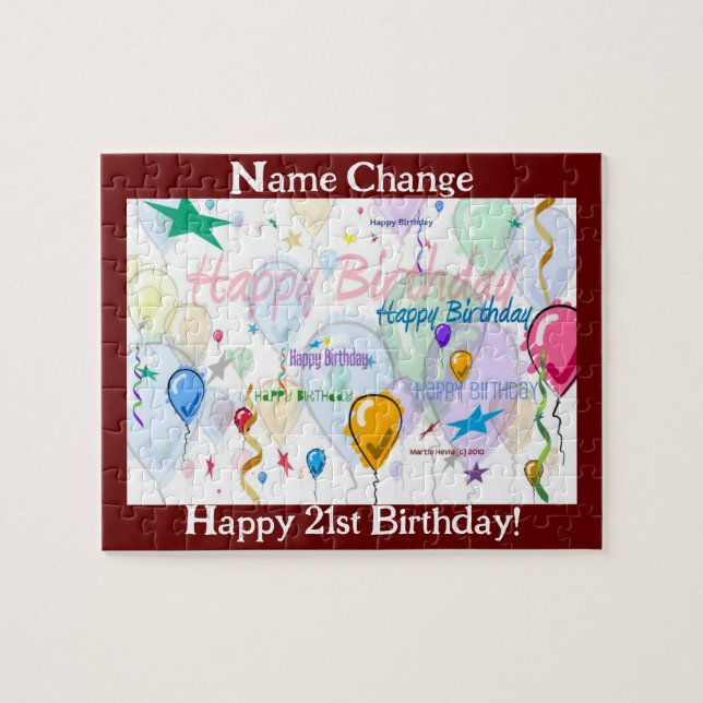 Joyeux Anniversaire Puzzle II (Personnaliser) (Horizontal)