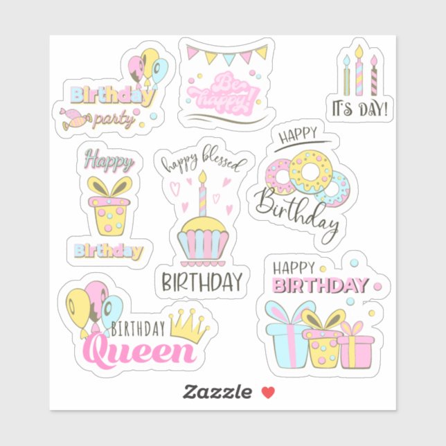 Joyeux Anniversaire Queen Sticker feuille (Feuille)