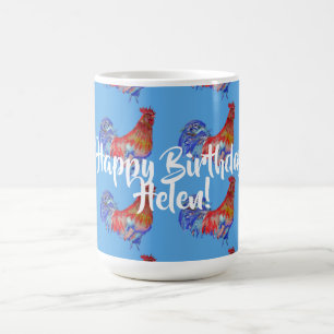 Joyeux Anniversaire Red Rooster dames Nom Mug