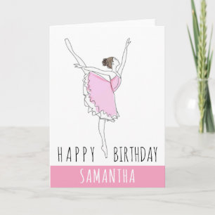 Joyeux Anniversaire Rose Ballerina Votre Carte De