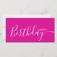 Joyeux Anniversaire Rose chaud blanc moderne carte