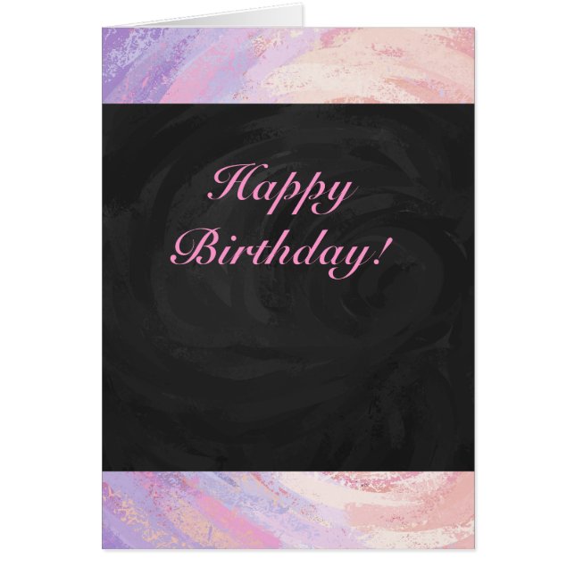 Joyeux anniversaire rose et noir (Devant)