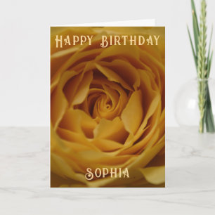 Joyeux Anniversaire Rose Jaune Carte Personnalisab
