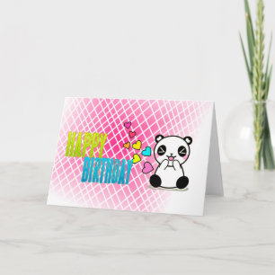 Joyeux Anniversaire Rose, Panda, Carte de voeux