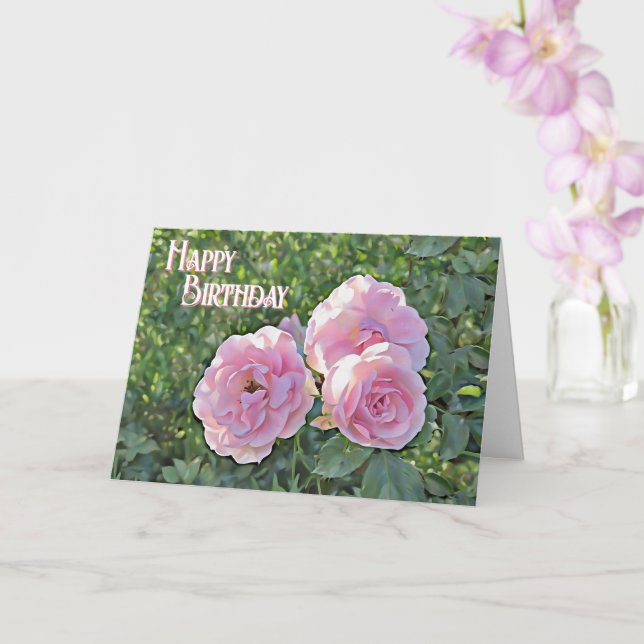 Joyeux Anniversaire Roses - Carte (Orchidée)