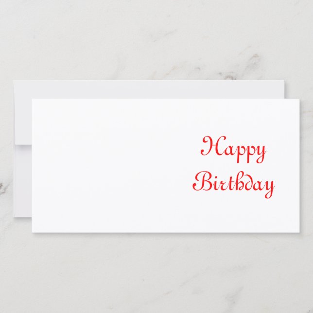 Joyeux anniversaire. Rouge et blanc. Personnalisé (Devant)
