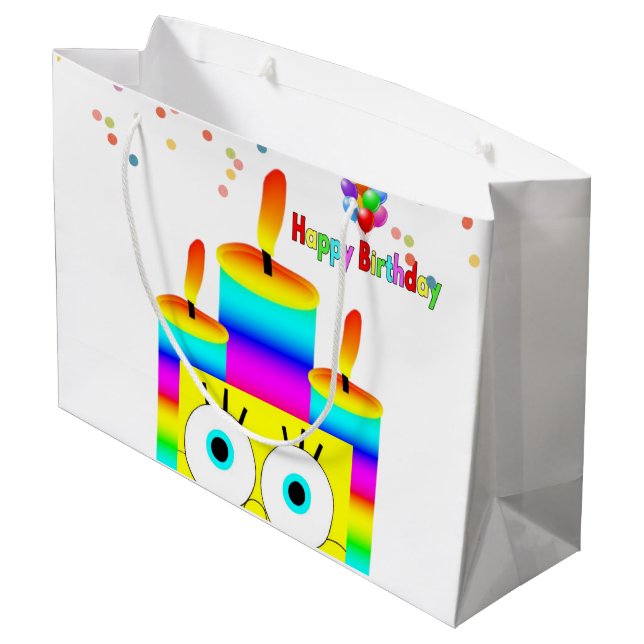 Joyeux Anniversaire Sac Cadeau Bougies (Dos Angle)