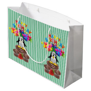 Joyeux Anniversaire Sac cadeau Pingouin