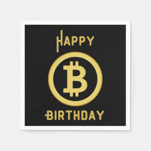 Joyeux Anniversaire Serviettes en Papier Bitcoin O