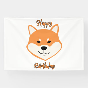 Joyeux Anniversaire Shiba Inu Original Bannière Vi