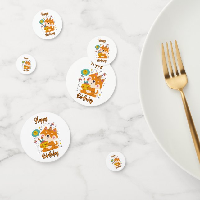 Joyeux anniversaire Shiba Inu Table Confetti (Groupe)