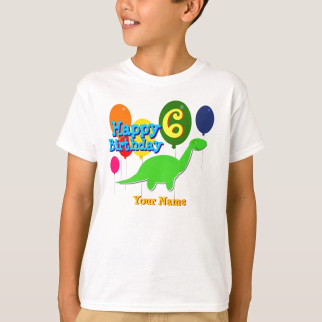 Joyeux anniversaire six ans de ballons de T-shirt (Devant)