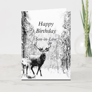 Joyeux anniversaire Son-in-law Vintage Stag, carte