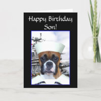 Joyeux anniversaire Son Marine Sailor Boxer Carte