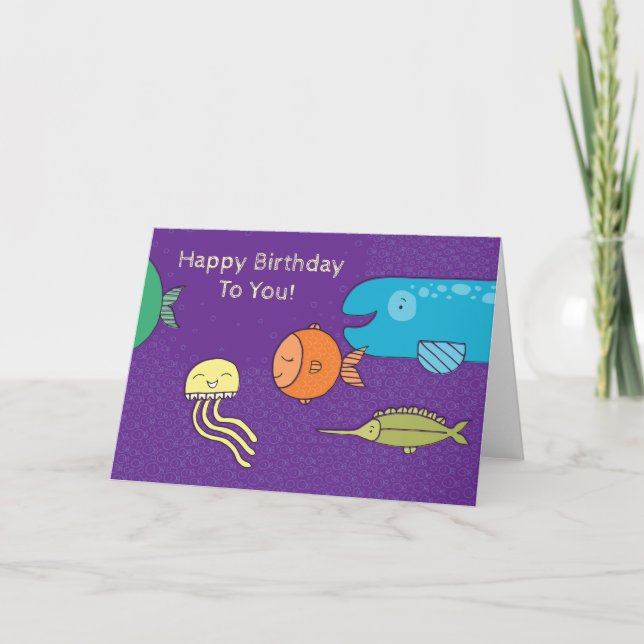 Joyeux anniversaire sous la carte de la mer avec d (Devant)