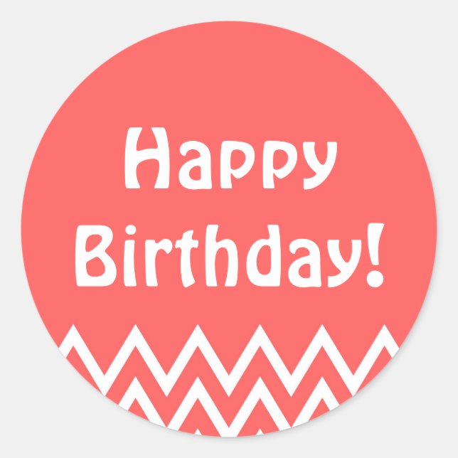 Joyeux anniversaire - Sticker rouge rond (Devant)