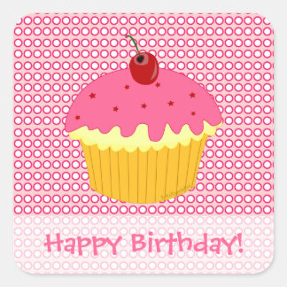 Joyeux anniversaire ! Stickers Cupcake rose