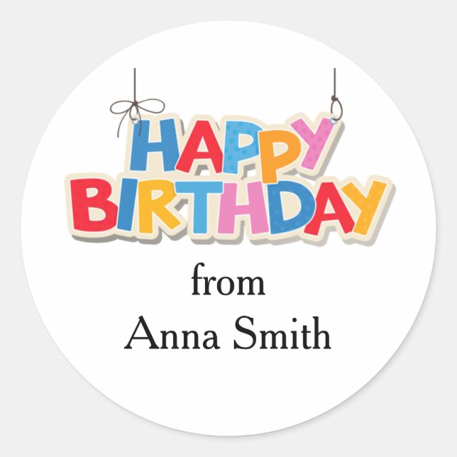 Joyeux Anniversaire Stickers personnalisables pour (Devant)