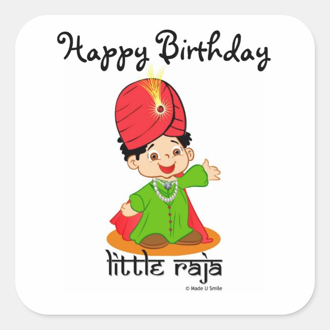Joyeux Anniversaire Stickers Petit Raja (Devant)