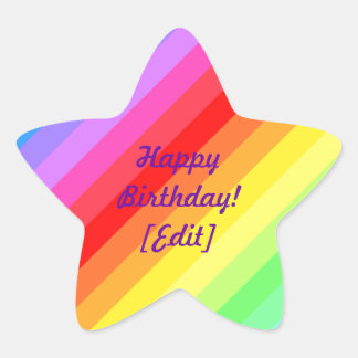 Joyeux anniversaire - Stickers Rainbow Star