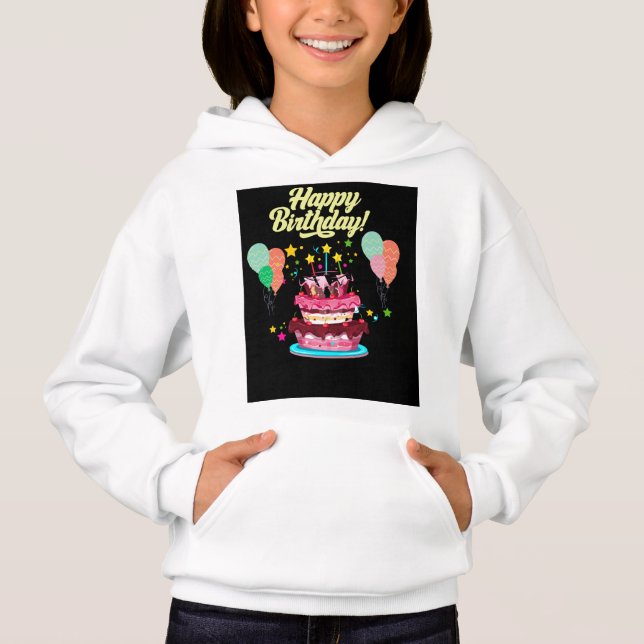 "Joyeux anniversaire" sweat - shirt à capuche (Devant)