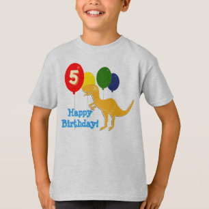 Joyeux Anniversaire T-Rex 5 ans T-shirt Ballons