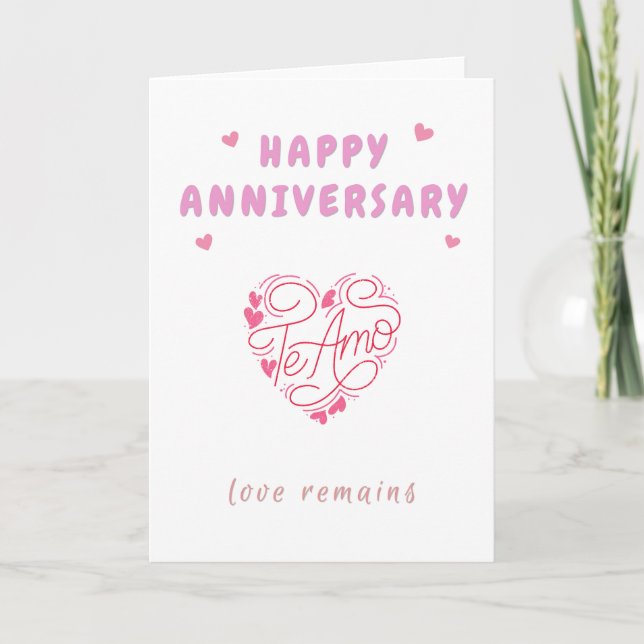 Joyeux Anniversaire Te Amo Carte d'Amour (Devant)