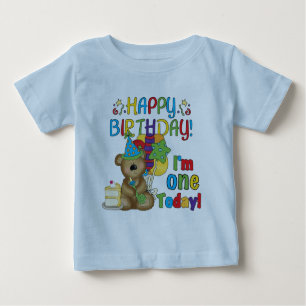 Joyeux anniversaire Teddy Bear 1er T-shirts et cad