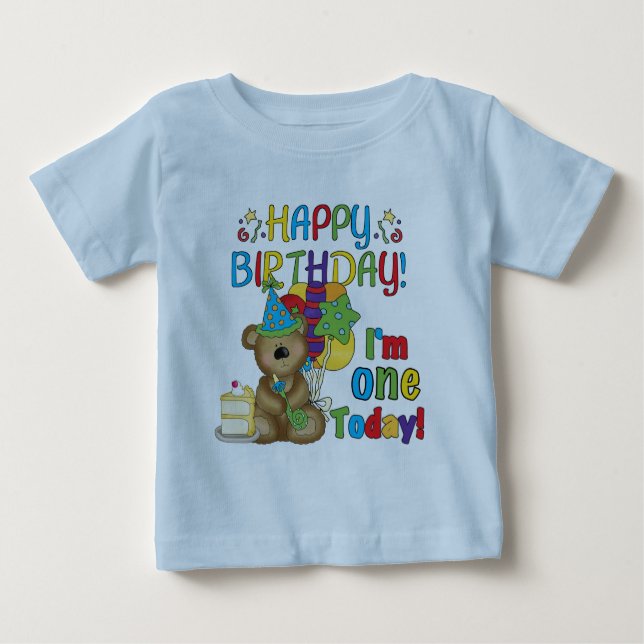 Joyeux anniversaire Teddy Bear 1er T-shirts et cad (Devant)