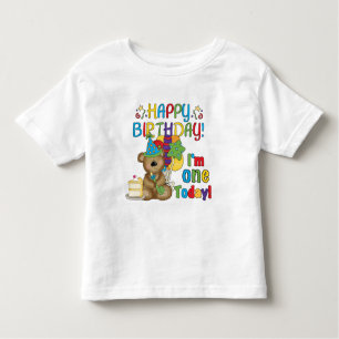 Joyeux anniversaire Teddy Bear 1er T-shirts et cad