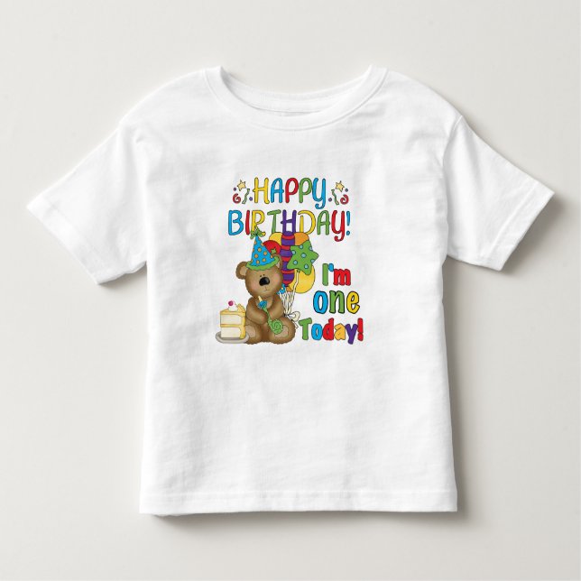 Joyeux anniversaire Teddy Bear 1er T-shirts et cad (Devant)