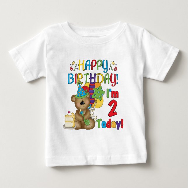 Joyeux anniversaire Teddy Bear 2e t-shirts et cade (Devant)