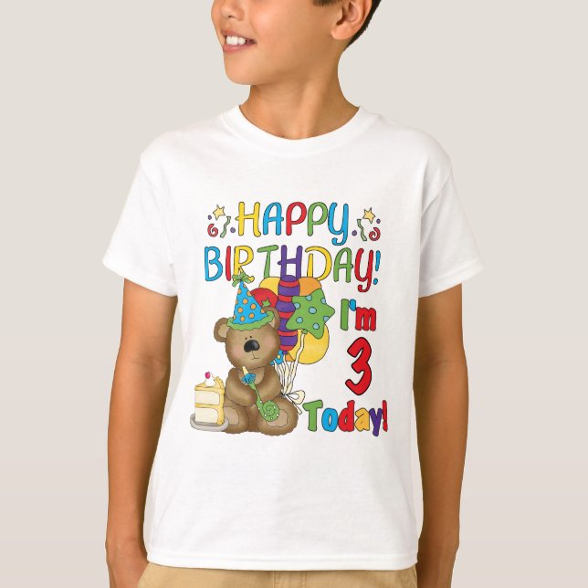 Joyeux anniversaire Teddy Bear 3e t-shirts et cade (Devant)
