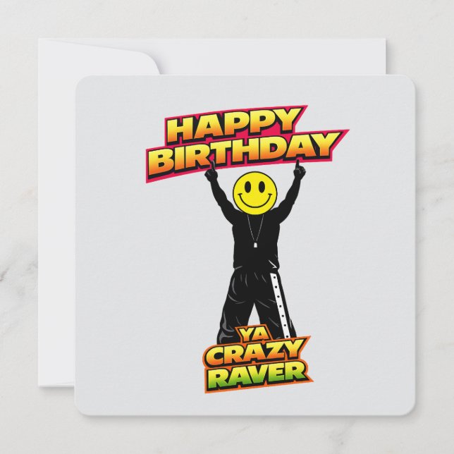 Joyeux Anniversaire Vieille École Raver Carte de d (Devant)