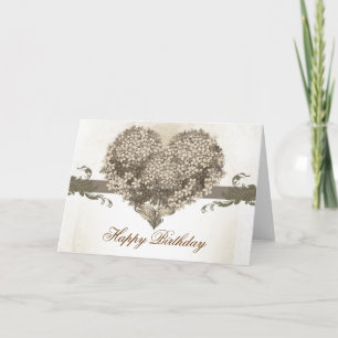 joyeux anniversaire vieilles cartes vintage coeur