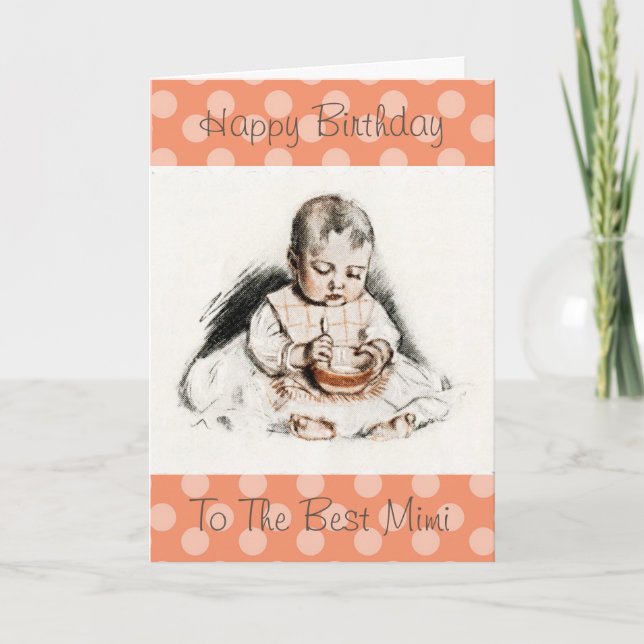 Joyeux anniversaire vintage à la meilleure carte M (Devant)