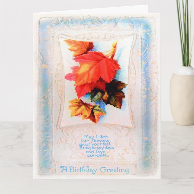 Joyeux Anniversaire, Vintage Carte de voeux origin (Devant)