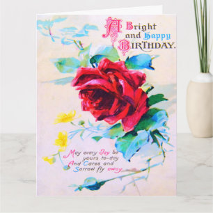 Joyeux Anniversaire, Vintage Carte originale d'ann