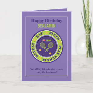 Joyeux Anniversaire, 🎾 violet Tennis 🎉 Carte