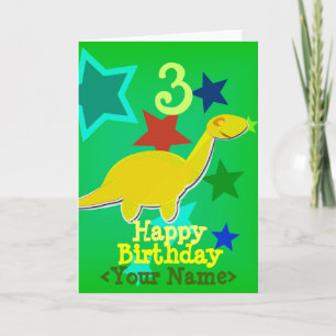 Joyeux anniversaire Votre nom Carte Dinosaur