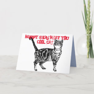 Joyeux anniversaire Vous Cool Tabby Chat Carte d'a