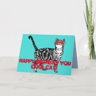 Joyeux anniversaire Vous Cool Tabby Chat Carte d'a