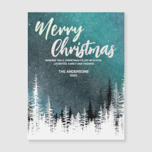 Joyeux arbre de Noël hiver Forêt de nuit Vacances