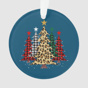 Joyeux arbres de Noël avec Buffalo Plaid & Leopard