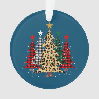 Joyeux arbres de Noël avec Buffalo Plaid & Leopard