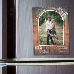 Joyeux Arc de Noël de verdure Photo Cherry Wood