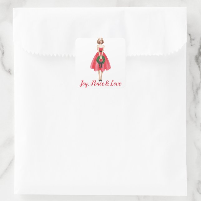 Joyeux autocollant cadeau de Noël (Sac)